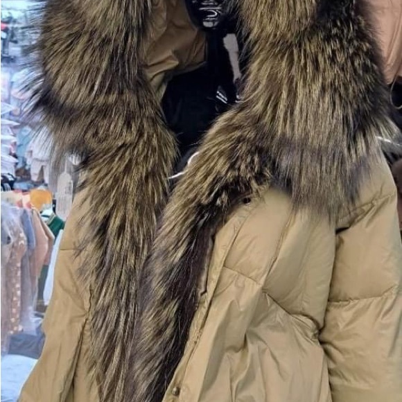 Women's Warm Loose Hooded Down Jacket Fur Collar Thickened Luxury Jacket Winter - Picture 5 of 9